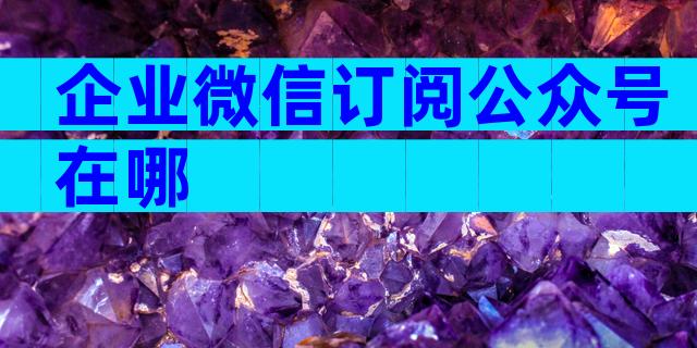 企业微信订阅公众号在哪