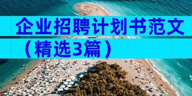 企业招聘计划书范文（精选3篇）
