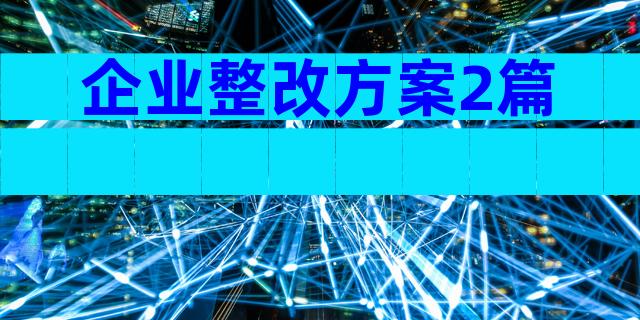 企业整改方案2篇