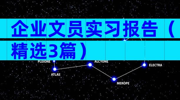 企业文员实习报告（精选3篇）