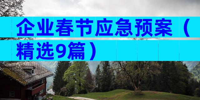 企业春节应急预案（精选9篇）