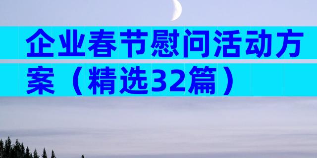 企业春节慰问活动方案（精选32篇）