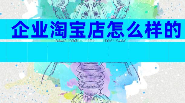 企业淘宝店怎么样的