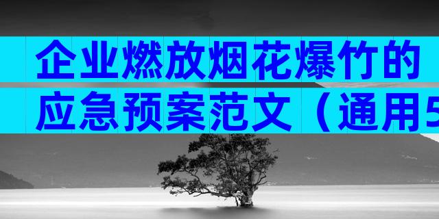 企业燃放烟花爆竹的应急预案范文（通用5篇）