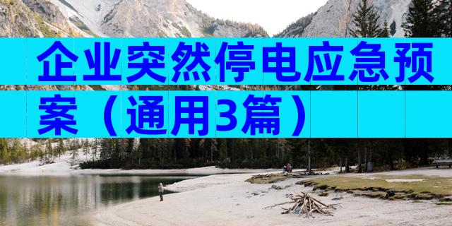 企业突然停电应急预案（通用3篇）