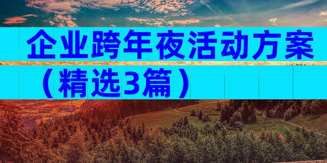企业跨年夜活动方案（精选3篇）