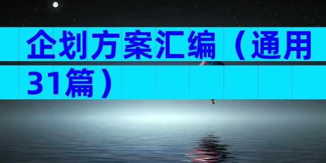 企划方案汇编（通用31篇）