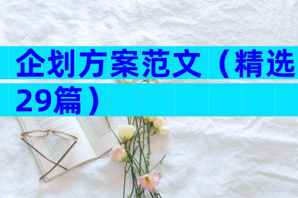 企划方案范文（精选29篇）