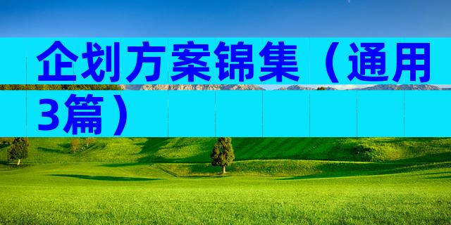 企划方案锦集（通用3篇）