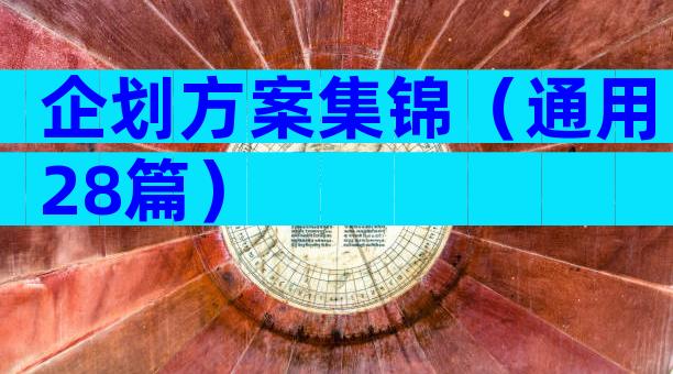 企划方案集锦（通用28篇）