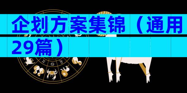 企划方案集锦（通用29篇）