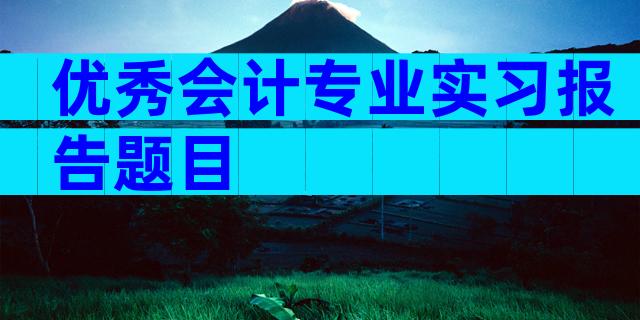 优秀会计专业实习报告题目