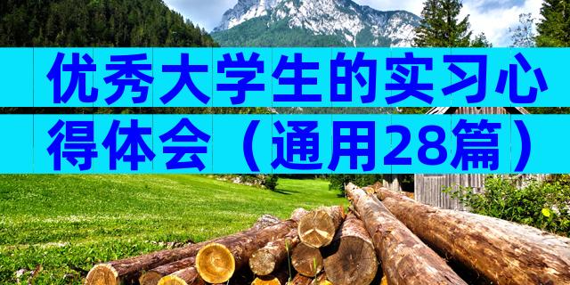 优秀大学生的实习心得体会（通用28篇）