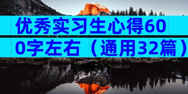 优秀实习生心得600字左右（通用32篇）
