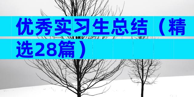 优秀实习生总结（精选28篇）