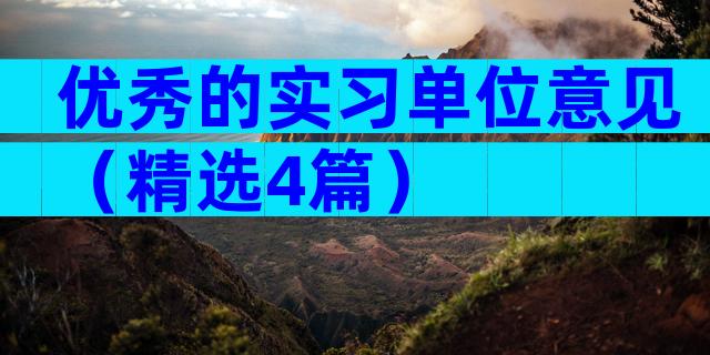 优秀的实习单位意见（精选4篇）
