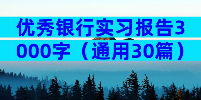 优秀银行实习报告3000字（通用30篇）