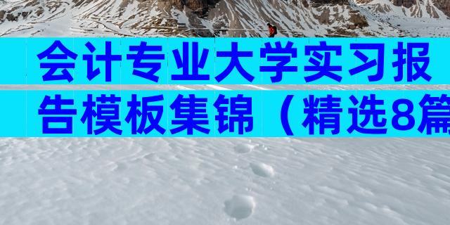 会计专业大学实习报告模板集锦（精选8篇）