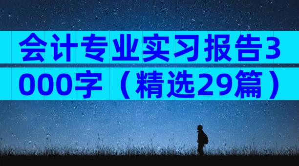 会计专业实习报告3000字（精选29篇）