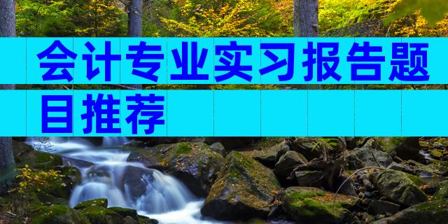 会计专业实习报告题目推荐