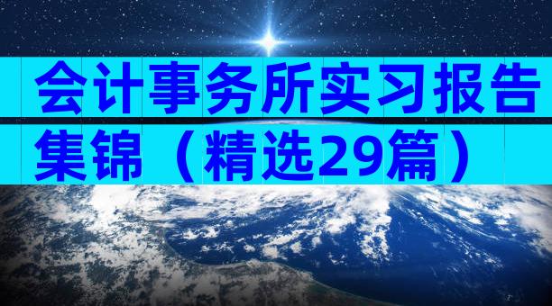 会计事务所实习报告集锦（精选29篇）