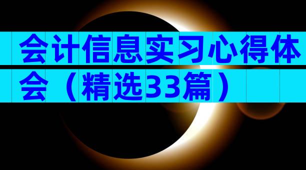 会计信息实习心得体会（精选33篇）
