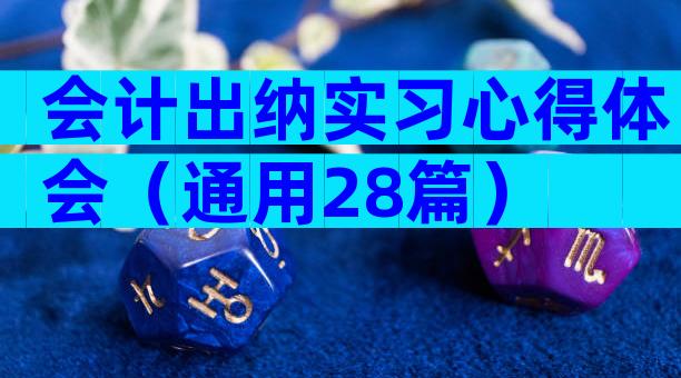 会计出纳实习心得体会（通用28篇）