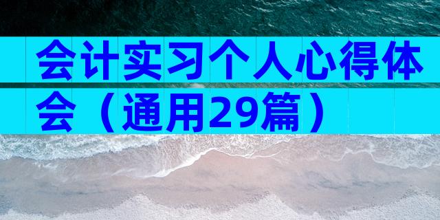 会计实习个人心得体会（通用29篇）