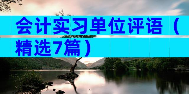 会计实习单位评语（精选7篇）