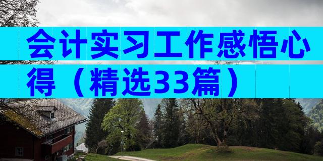 会计实习工作感悟心得（精选33篇）