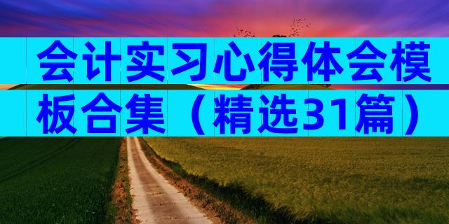 会计实习心得体会模板合集（精选31篇）