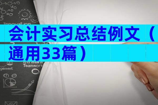 会计实习总结例文（通用33篇）