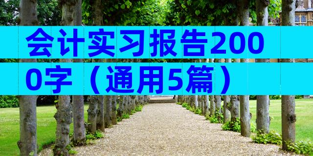 会计实习报告2000字（通用5篇）