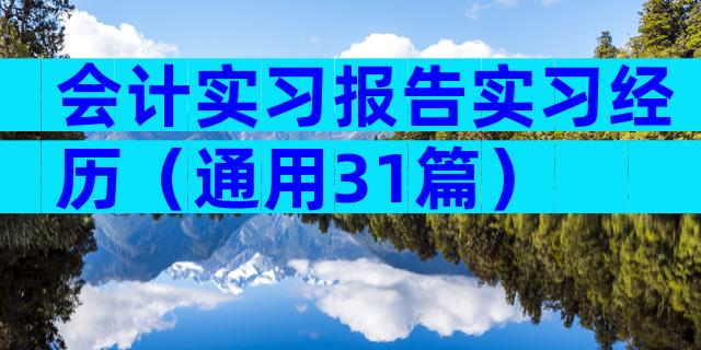会计实习报告实习经历（通用31篇）