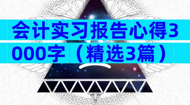 会计实习报告心得3000字（精选3篇）