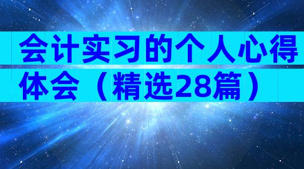 会计实习的个人心得体会（精选28篇）