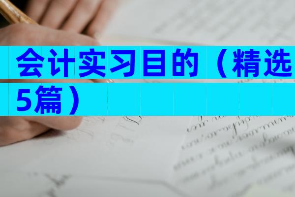 会计实习目的（精选5篇）