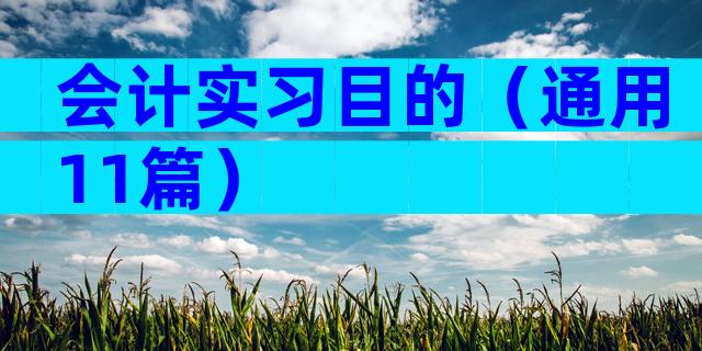 会计实习目的（通用11篇）