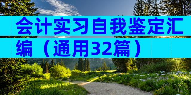 会计实习自我鉴定汇编（通用32篇）
