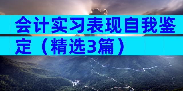 会计实习表现自我鉴定（精选3篇）