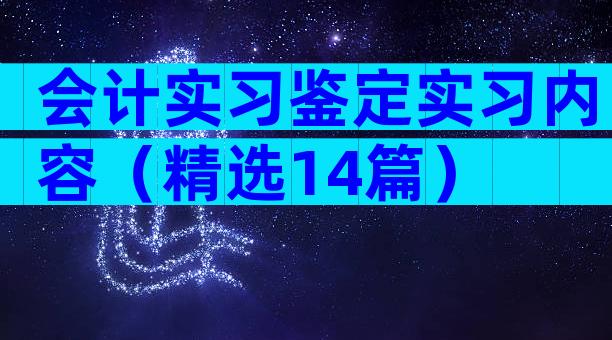 会计实习鉴定实习内容（精选14篇）