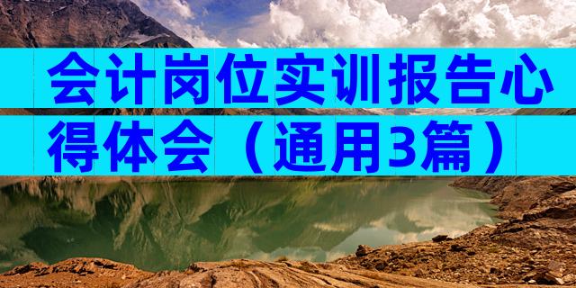 会计岗位实训报告心得体会（通用3篇）