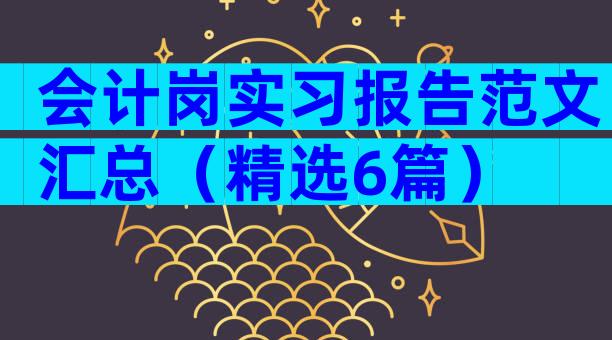 会计岗实习报告范文汇总（精选6篇）