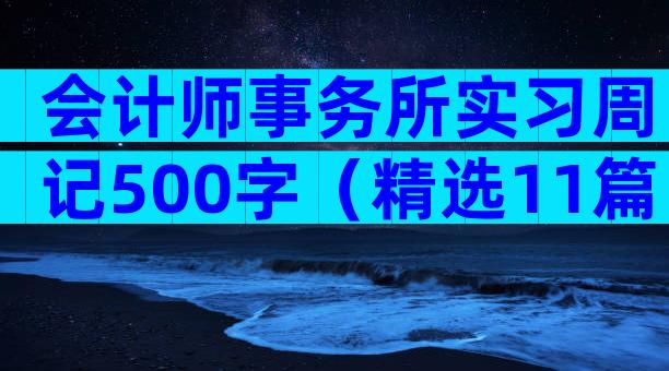 会计师事务所实习周记500字（精选11篇）
