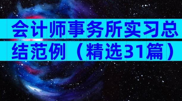 会计师事务所实习总结范例（精选31篇）