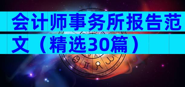 会计师事务所报告范文（精选30篇）