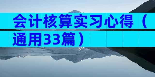 会计核算实习心得（通用33篇）