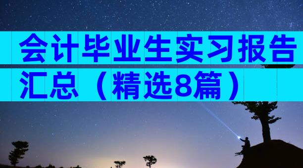 会计毕业生实习报告汇总（精选8篇）