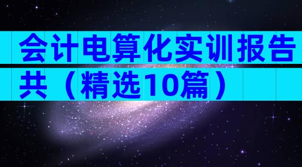 会计电算化实训报告共（精选10篇）