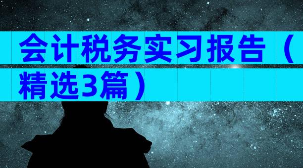 会计税务实习报告（精选3篇）